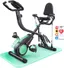 Toputure Bicicleta Estatica Plegable 5 en 1 con APP, Respaldo, Pulsometro, LCD y 16 Niveles de Resistencia